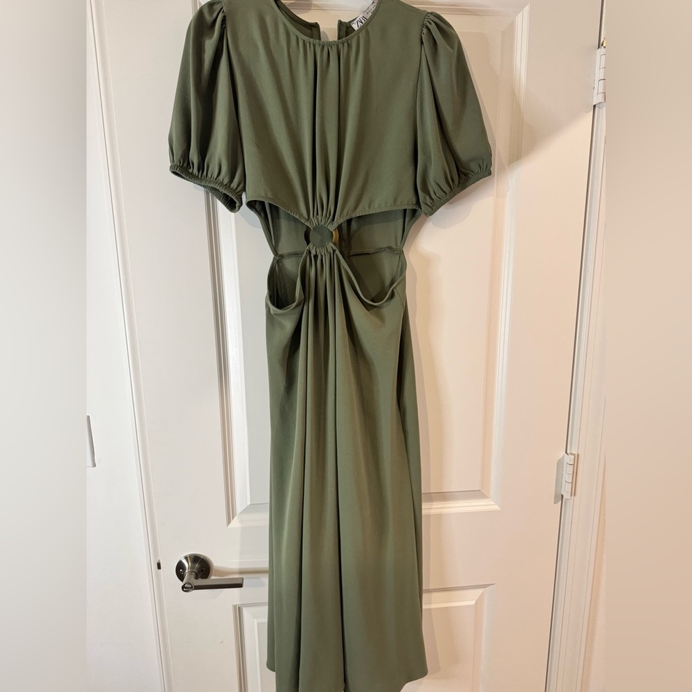 Zara Olive Backless Dress